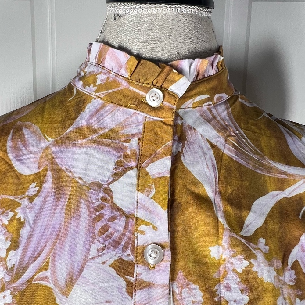 NWT Atelier New York Floral Print Midi Dress in Copper & Pink size 6 - Picture 7 of 11